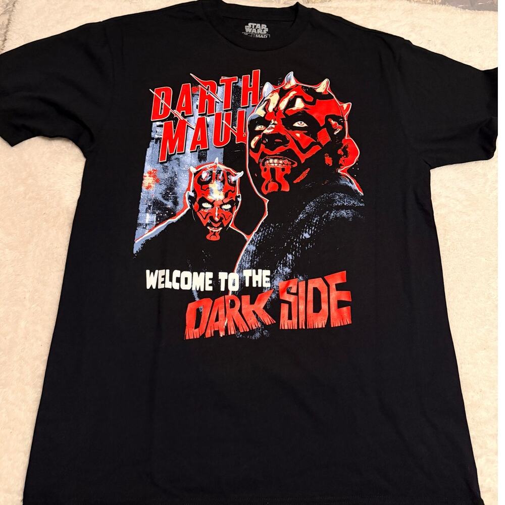 Star Wars Darth Maul Dark Side Graphic Tee 1XLT Black Mad Engine NWOT